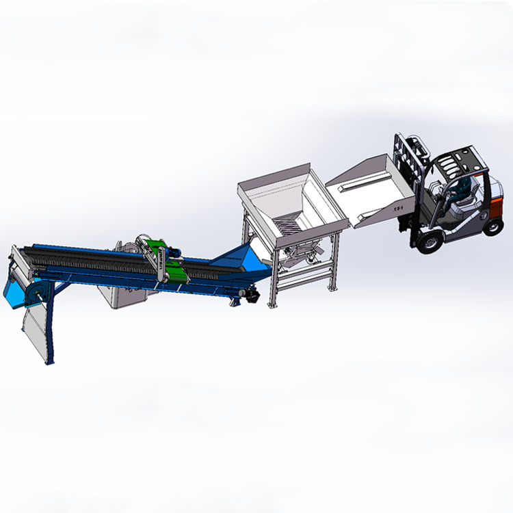 叉車料倉+振動給料+輸送+自卸式+甩鐵機(jī)